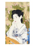 A Bust Portrait of a Young Woman Leaning on a Balcony Giclee Print by Goyo 