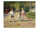 Playing with a Hoop Giclee Print by Victor Gabriel Gilbert