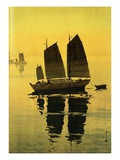 Mist, from a Set of Six Prints of Sailing Boats Reproduction procédé giclée par Hiroshi Yoshida