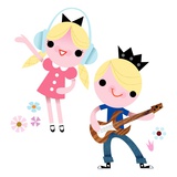 Rock and roll kids Giclee Print by Kirsten Ulve