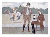 Print Depicting Spectators at a Polo Game Giclee Print by Gianni Dagli Orti