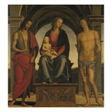 Madonna and Child with Saint John the Baptist and Saint Sebastian reproduction procédé giclée par Perugino 