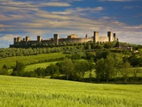 Walled Hillside Town of Monteriggioni, Italy in Spring Green Photographic Print by Terry Eggers