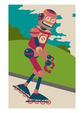 Robot on roller blades Giclee Print by Sabet Brands