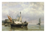 Fishermen near Rotterdam, Holland Giclee Print by Hermanus Koekkoek