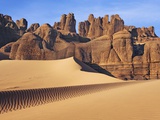 Eroded landscape in Tassili du Hoggar, Sahara, Algeria Photographic Print by Frank Krahmer