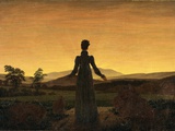 A Woman at Sunset or Sunrise Photographic Print by Caspar David Friedrich