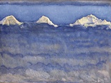 The Eiger, Monch and Jungfrau Peaks Above the Foggy Sea Photographie par Ferdinand Hodler
