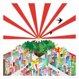 Mount Fuji and Tokyo Giclee Print by Emma Barratt