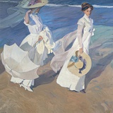 Paseo junto al mar Lámina fotográfica por Joaquin Sorolla y Bastida