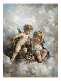Cherubs in the Clouds Giclee Print by Charles Lutyens
