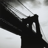 Silhouette Of The Brooklyn Bridge/New York Photographic Print by Alex Fradkin