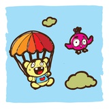 Teddy bear using a parachute Lámina giclée por Sabet Brands Teddy bear using a parachute Lámina giclée por Sabet Brands