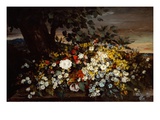Flowers on a Bank Giclée-Druck von Gustave Courbet