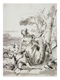 Angelica and Medoro Giclee Print by Domenico Tiepolo