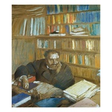 Portrait of Edmond Duranty Giclee Print by Edgar Degas