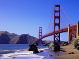 Beach and Golden Gate Bridge Fotografie-Druck von William Manning