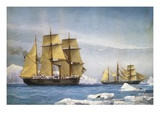 H.M.S. Alert and Discovery on the Arctic Expedition of 1865-1866 Giclee Print by William Frederick Mitchell