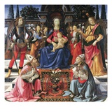 Madonna Enthroned with Saints Giclée-tryk af Domenico Ghirlandaio