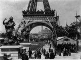Crowds at The Eiffel Tower Photographic Print