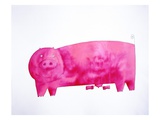 Pig with piglets Giclee Print by Julie Nicholls