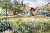 A Swedish Landscape with Poppies Giclee Print by Johan Erik Ericson