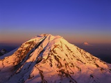 Snow Covered Top of Mount Rainier Photographic Print