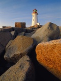 Rocks near Peggy's Cove Light Photographic Print by Ron Watts