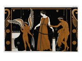 19th Century Greek Vase Illustration of Eros Before an Altar with a Woman Giclee Print by Stapleton Collection 