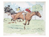 Competitors in a Horse Race Giclee Print