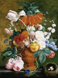 A Vase of Rich Summer Flowers Photographic Print by Jan van Huysum