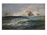 The First Battle Squadron of Dreadnoughts Steaming down the Channel Giclee Print by William Lionel Wyllie