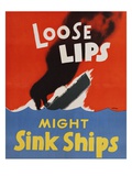 Loose Lips Might Sink Ships Giclee Print by David Pollack