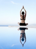 Woman Exercising on Swimming Pool Edge Photographic Print by Jutta Klee