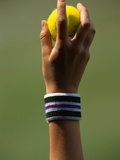 Hand of a Wimbledon Ball Boy Holding a Tennis Ball Photographic Print by Michael Cole