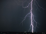 Lightning from Brown Clouds Photographic Print by Kenneth Langford