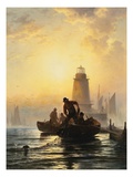 Fish Pond, Orient Bay, L.I. Giclee Print by Edward Moran