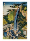 Roben Waterfall of Oyama in Sagami Province, from the Series A Journey to the Waterfalls of All the Giclee Print by Katsushika Hokusai