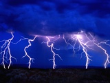 Lightning Storm over Prairie Photographic Print by Aaron Horowitz