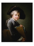 A Young Boy Holding a Portfolio reproduction procédé giclée par Francois-Hubert Drouais