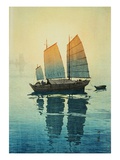 Morning, from a Set of Six Prints of Sailing Boats Giclee Print by Hiroshi Yoshida