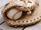 Baseball and Glove Photographic Print
