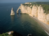 The Manneport Arch and Aiguille of Etretat Cliffs, France Photographic Print by Franz-Marc Frei