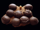 Chicken Egg and Dinosaur Eggs Photographic Print by Louie Psihoyos