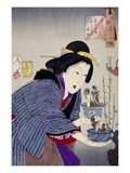 Looking as if She Wants to Change: The Appearance of a Proprietress of the Kaei Era Giclee Print by Taiso Yoshitoshi