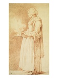 A Servant Woman Holding a Steaming Pot Giclee Print by Edme Bouchardon