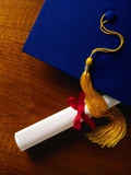 Diploma and Cap Photographic Print by Mark Karrass
