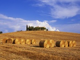 Hay Bales and Farmhouse in Val d'Orcia Photographic Print by Sergio Pitamitz