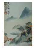 View of a Misty Riverbank from an Album of Twelve Landscape Paintings Giclee Print by Tao Chi
