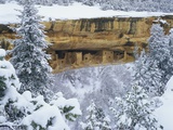 Snow Blankets Spruce Tree House Anasazi Cliff Dwelling at Mesa Verde National Park Photographic Print by George H.H. Huey